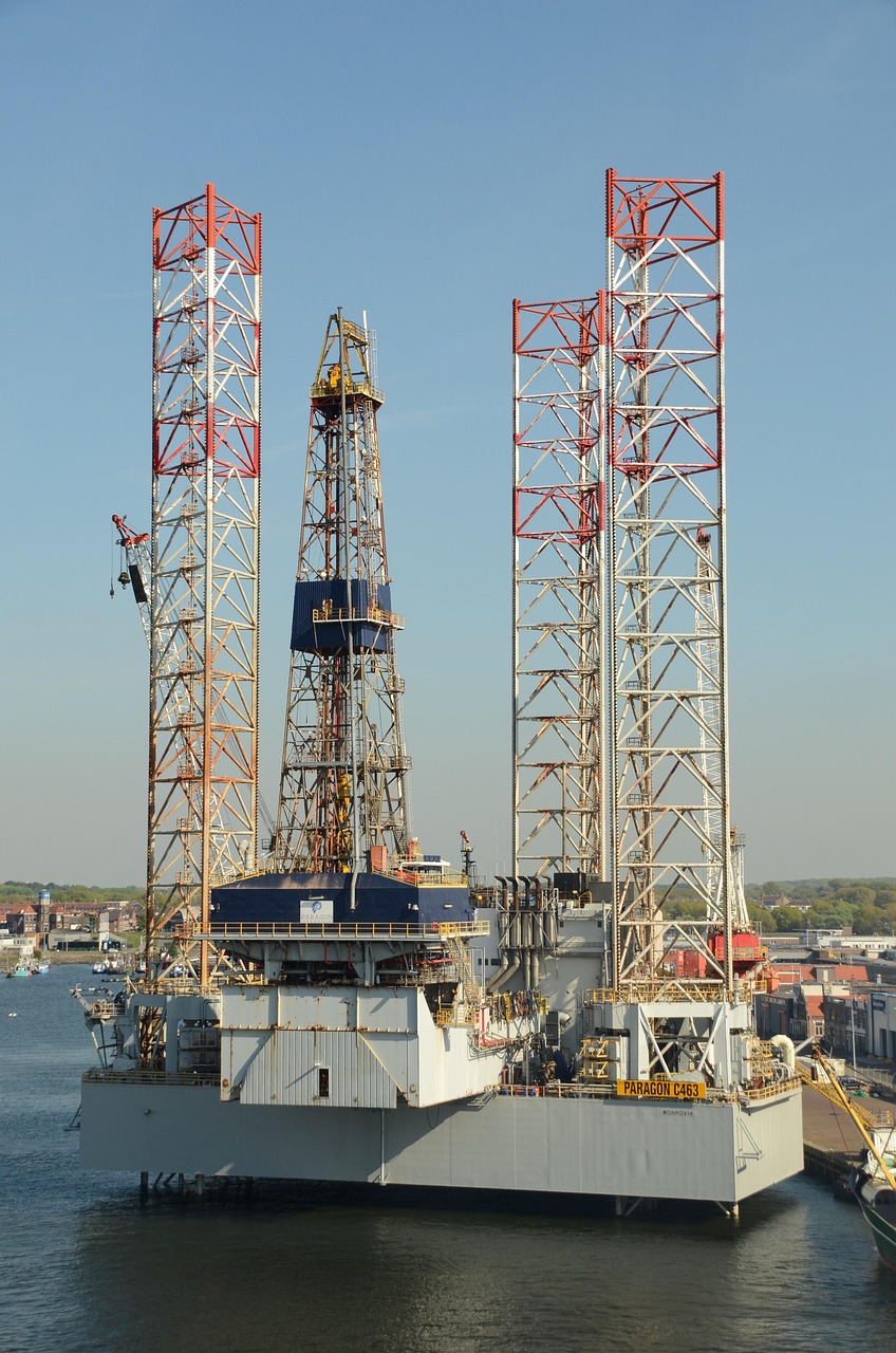 oil rig, oil, nature, energy, industry, port, water, fossil energy